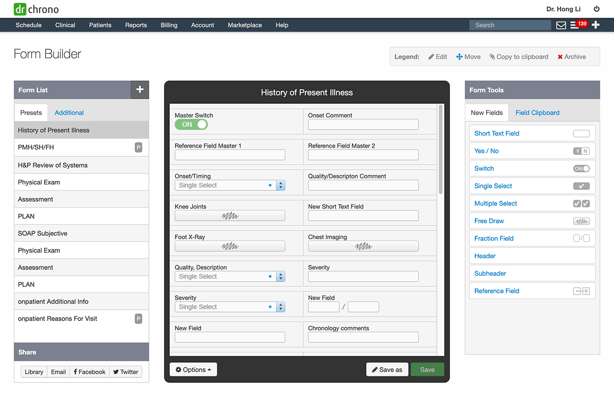 DrChrono Medical Form Builder